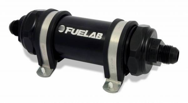 FUELAB FUEL SYSTEMS Fuel Filter In-Line 5in 40 Micron Stainless 8an FUELAB FUEL SYSTEMS