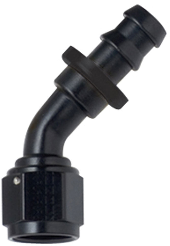 FRAGOLA Hose Fitting #4 45 Deg Push Lock Black FRAGOLA