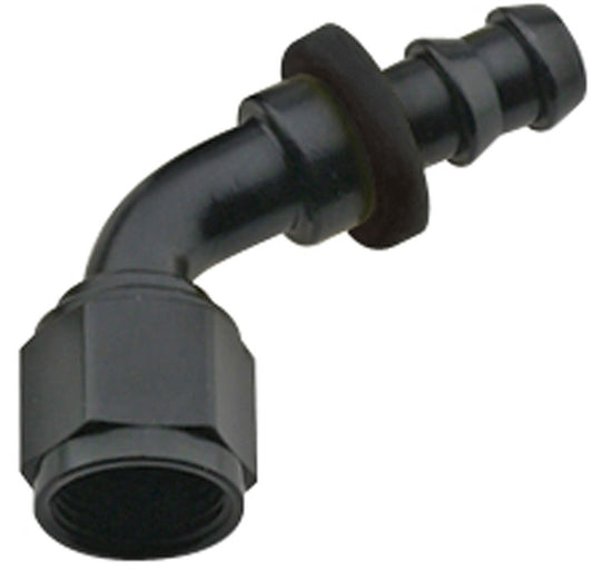 FRAGOLA Hose Fitting #6 60 Deg Push Lock Black FRAGOLA