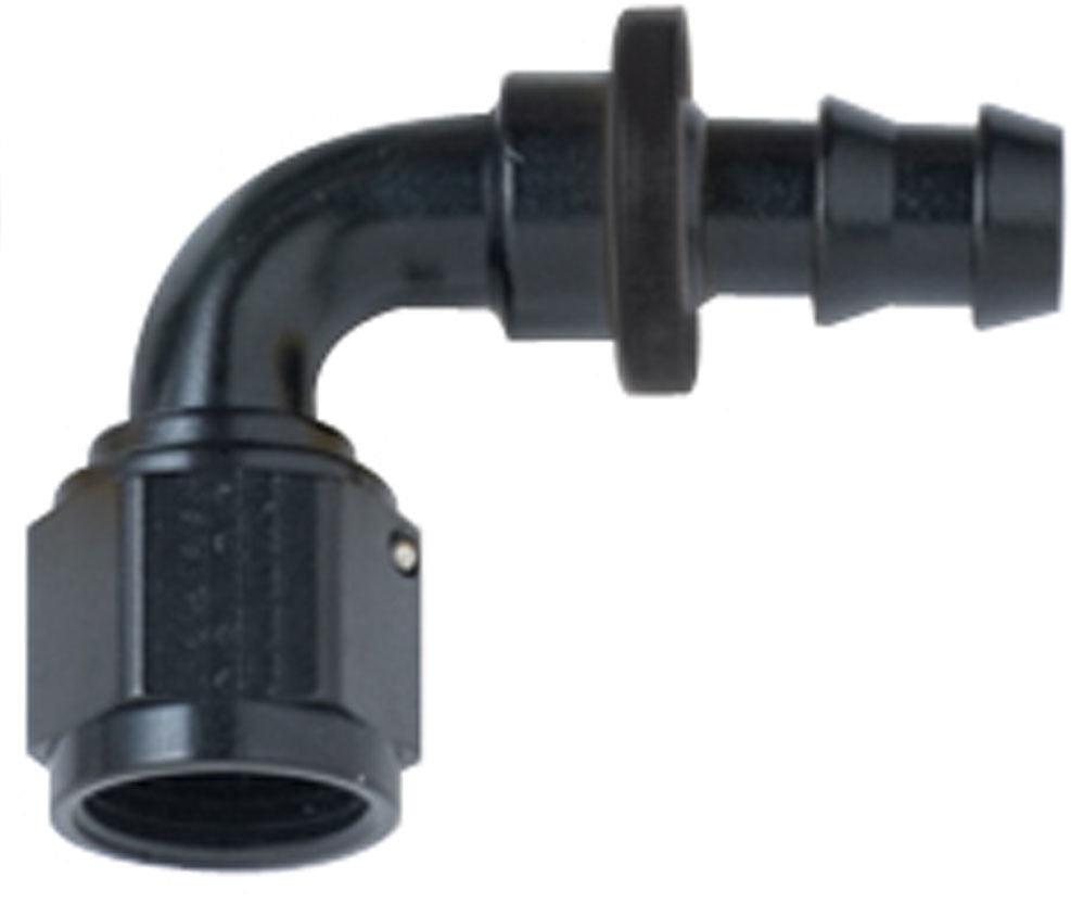 FRAGOLA Hose Fitting #4 90 Deg Push Lock Black FRAGOLA