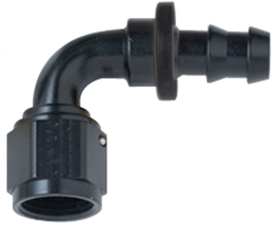 FRAGOLA Hose Fitting #8 90 Deg Push Lock Black FRAGOLA