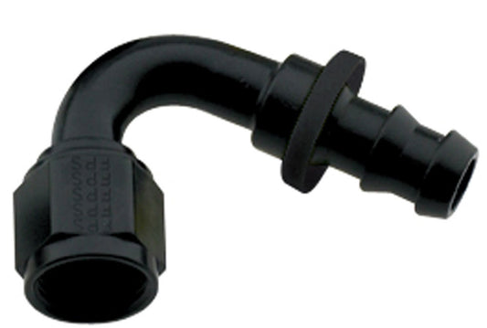 FRAGOLA Hose Fitting #6 120 Deg Push Lock Black FRAGOLA