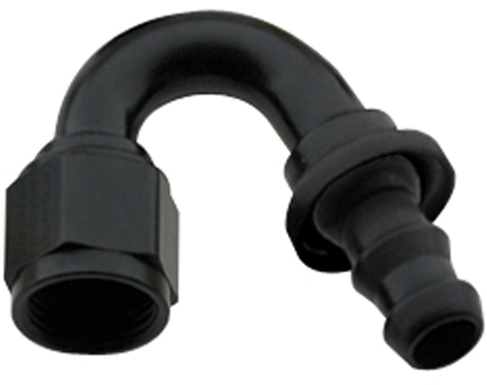 FRAGOLA Hose Fitting #6 150 Deg Push Lock Black FRAGOLA