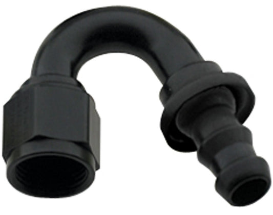 FRAGOLA Hose Fitting #12 150 Deg Push Lock Black FRAGOLA