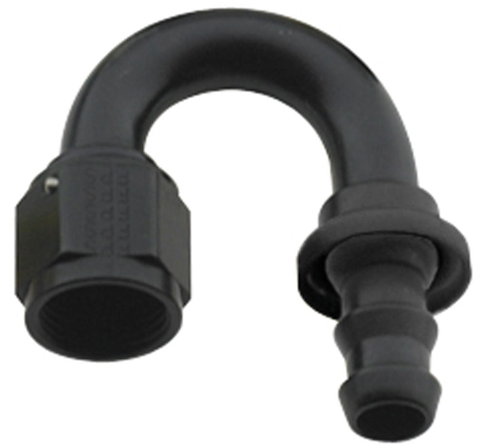 FRAGOLA Hose Fitting #6 180 Deg Push Lock Black FRAGOLA