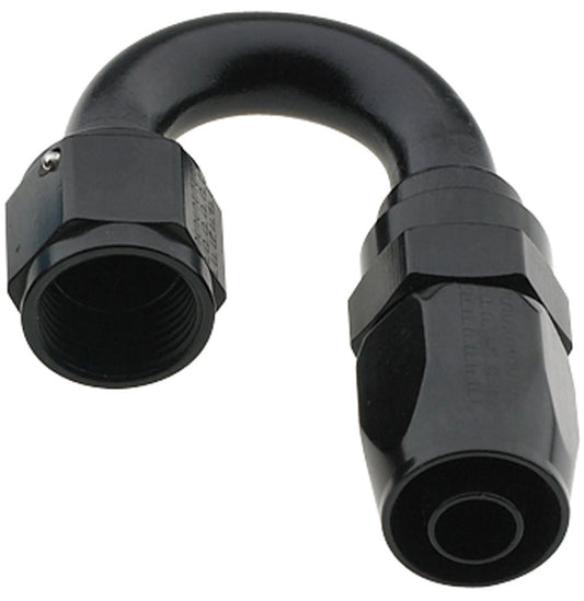 FRAGOLA Hose Fitting #4 180 Deg Pro-Flow Black FRAGOLA