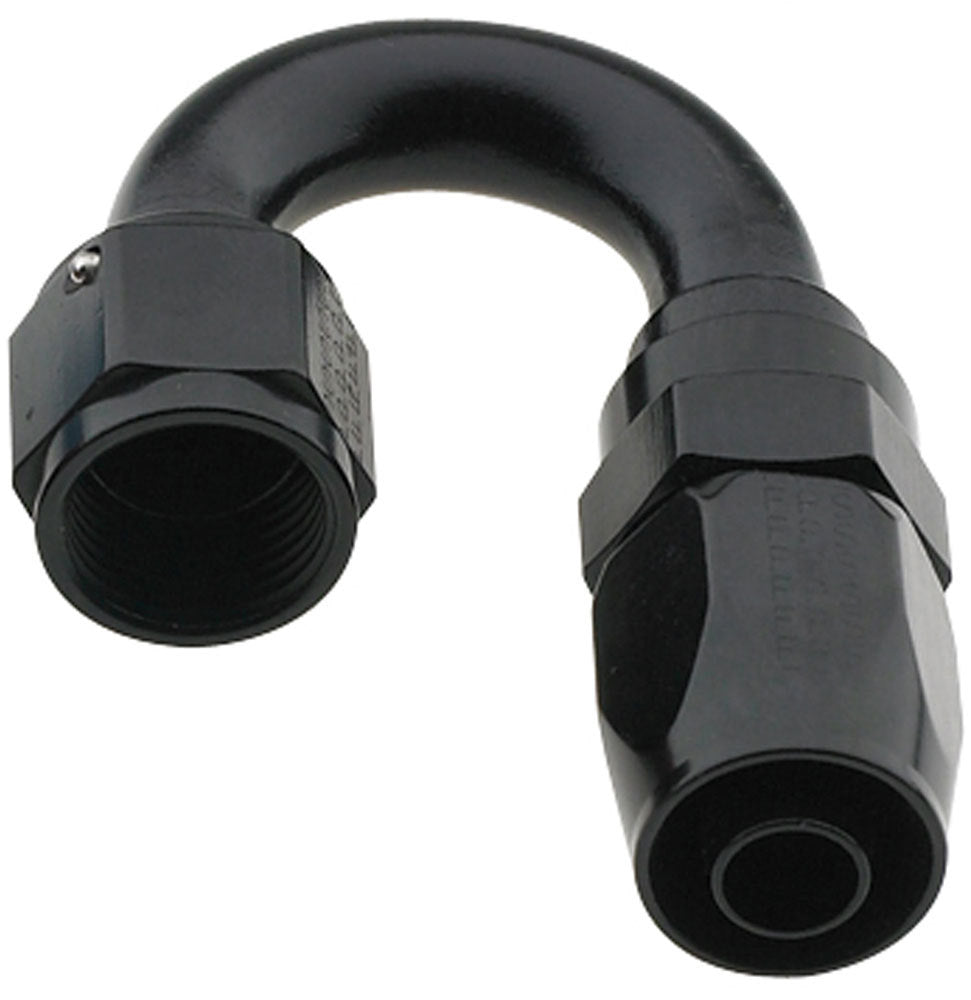 FRAGOLA Hose Fitting #8 180 Deg Pro-Flow Black FRAGOLA