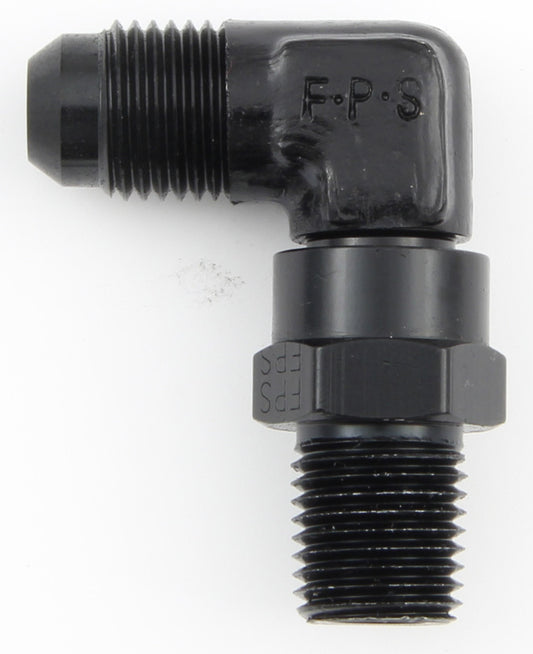 FRAGOLA #6 x 1/4 MPT 90 Deg Swivel Adapter Black FRAGOLA