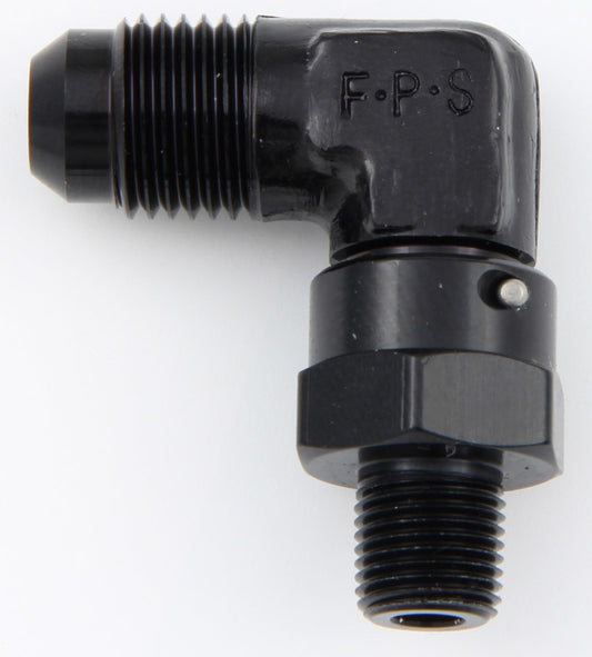 FRAGOLA #6 x 1/8 MPT 90 Deg Swivel Adapter Black FRAGOLA