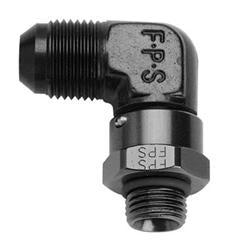 FRAGOLA #6 x 9/16-18 90 Deg Swivel Adapter Black FRAGOLA