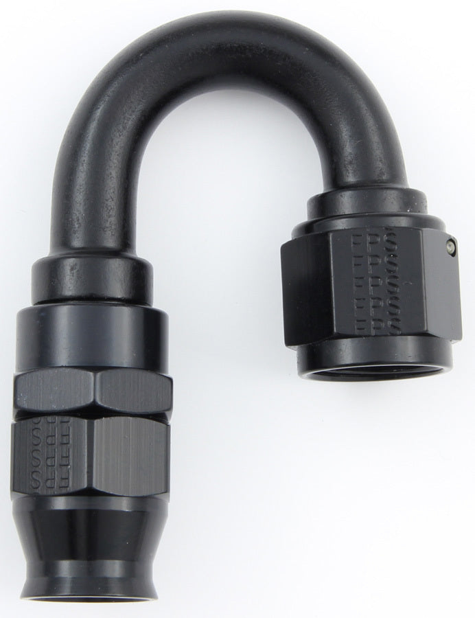 FRAGOLA Hose Fitting #8 180 Deg PTFE Black FRAGOLA