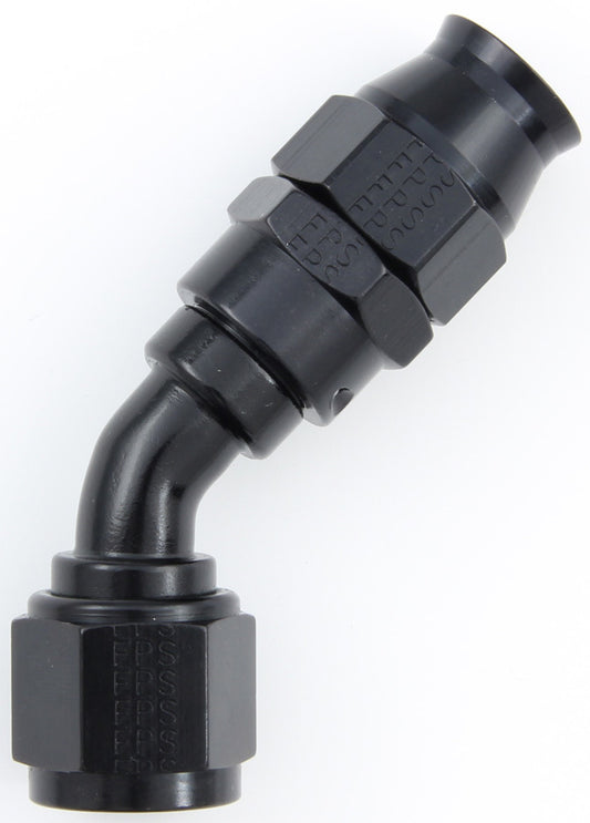 FRAGOLA Hose Fitting #6 45 Deg PTFE Black FRAGOLA