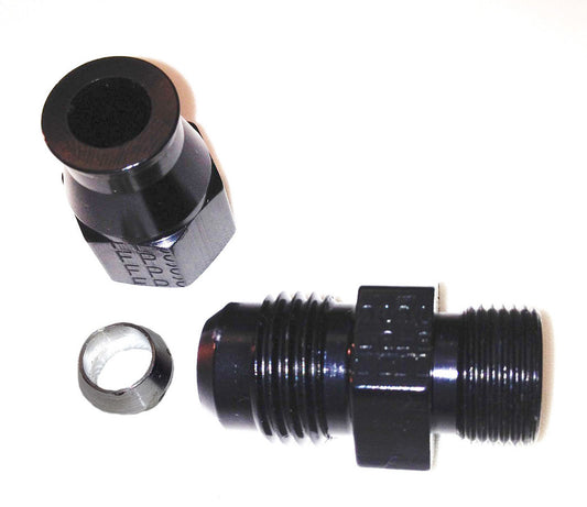 FRAGOLA 6AN Male to 1/4in Tube Adapter Fitting  Black FRAGOLA