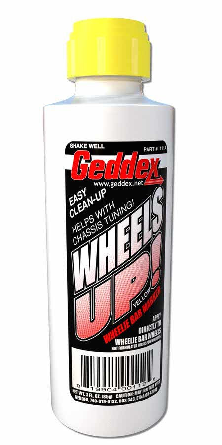 GEDDEX Wheels Up Wheelie Bar Marker Yellow 3oz Bottle GEDDEX