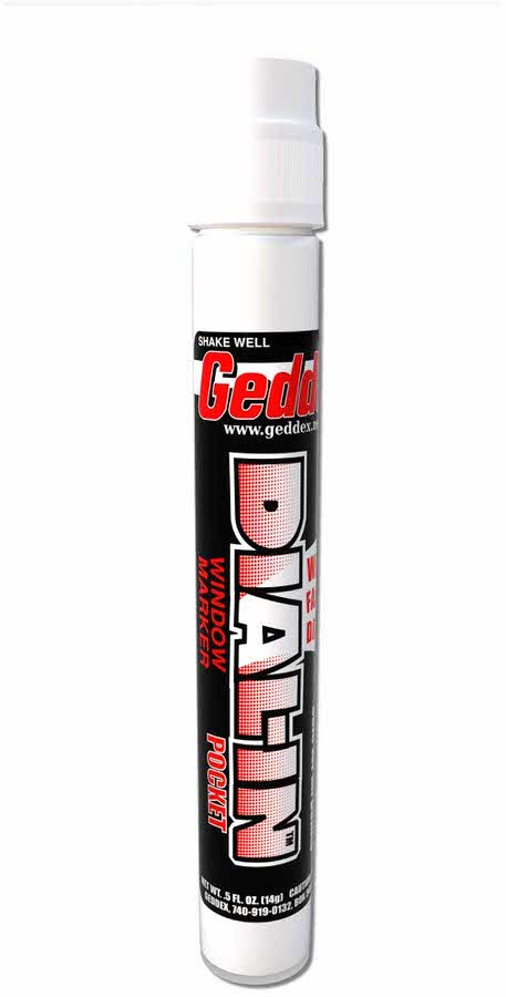 GEDDEX Dial-In Pocket Window Marker White .5oz Bottle GEDDEX