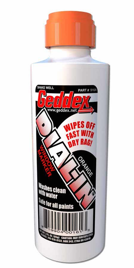 GEDDEX Dial-In Window Marker Orange 3oz Bottle GEDDEX