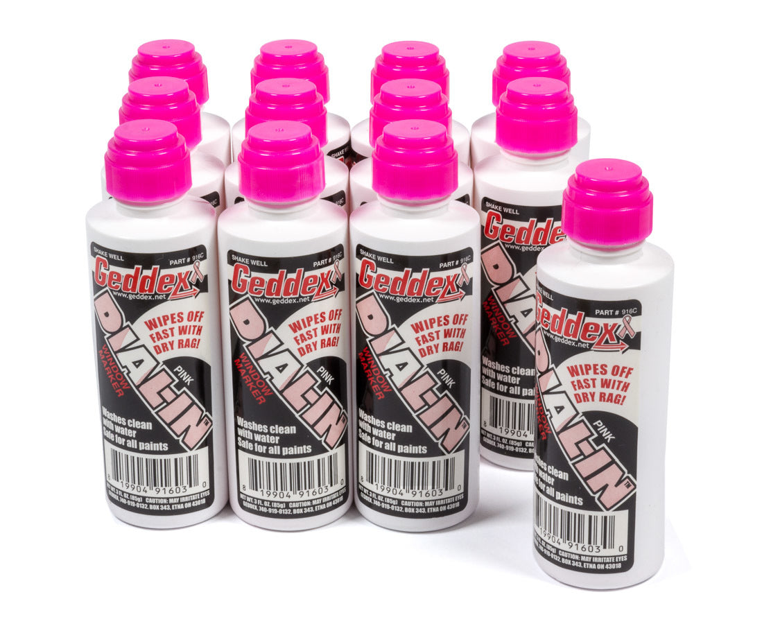 GEDDEX Dial-In Window Marker Pink Case 12x3oz Bottle GEDDEX