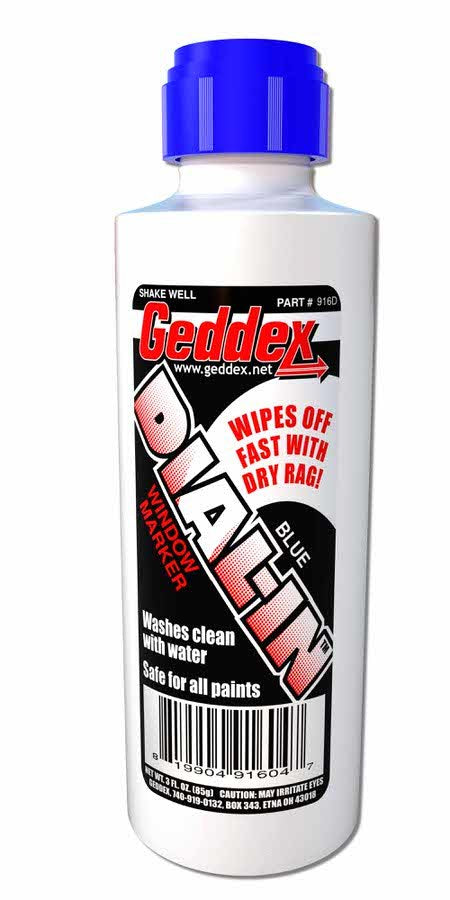 GEDDEX Dial-In Window Marker Blue 3oz Bottle GEDDEX