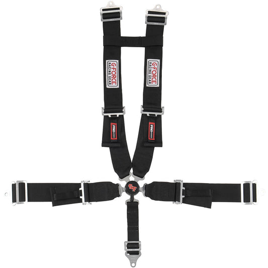 G-FORCE 5pt Harness Set Black Camlock Pull-Down Lap G-FORCE