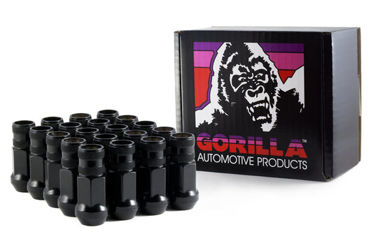 GORILLA 20 Lugnuts 12mm x 1.50 Black Chrome Open End GORILLA