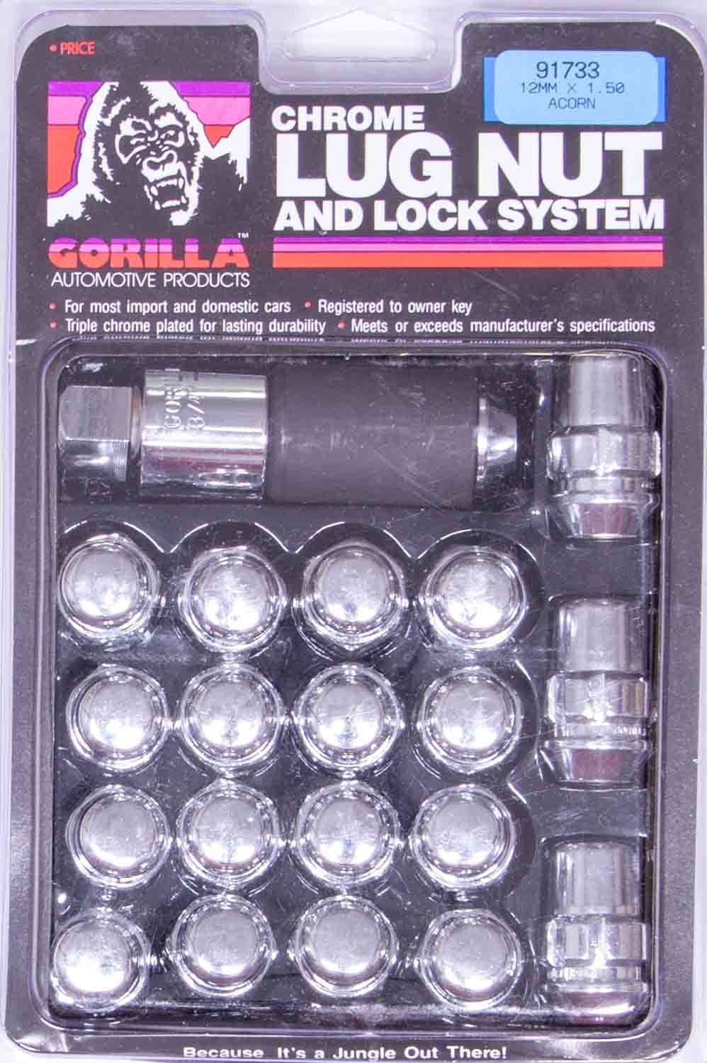 GORILLA Lug Nut and Lock System 14mmx1.50 Acorn Bulge GORILLA