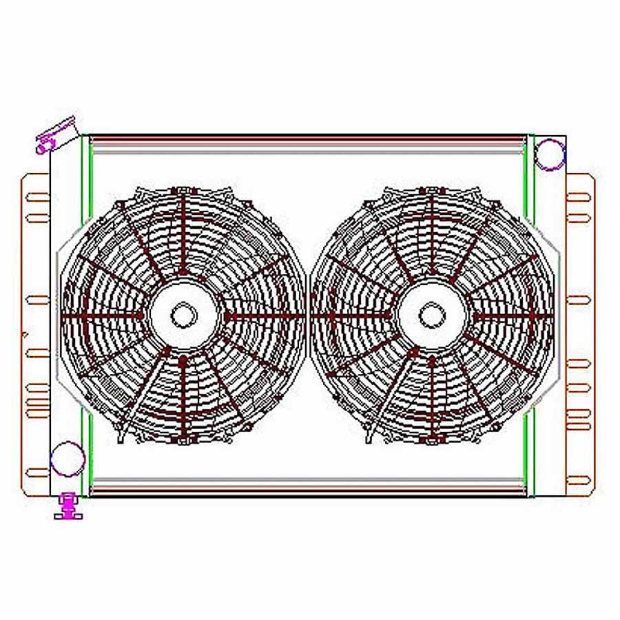 GRIFFIN Radiator Combo Unit 60 - 88 Mopar A / B & E Body GRIFFIN