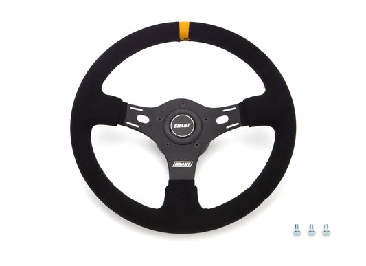 GRANT 13in Yellow Stripe Race Steering Wheel Suede GRANT