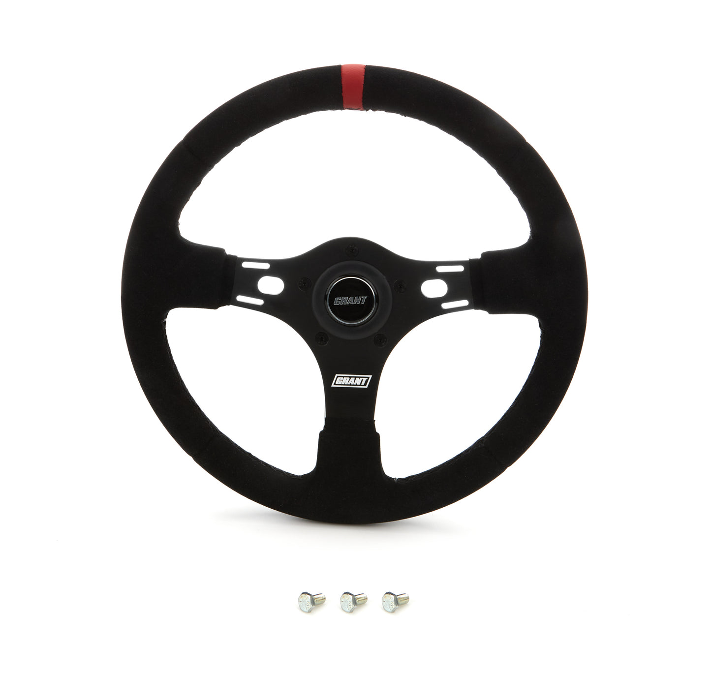 GRANT 13in Red Stripe Race Steering Wheel Suede GRANT