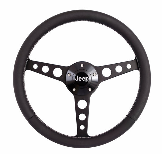 GRANT Classic Series Blk Wheel Jeep Logo/Install Kit GRANT