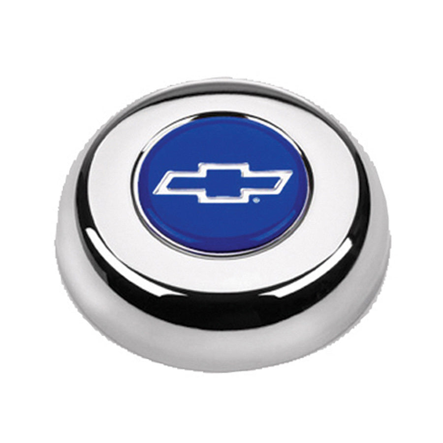 GRANT Chrome Horn Button Chevy Bowtie Blue/Silver GRANT