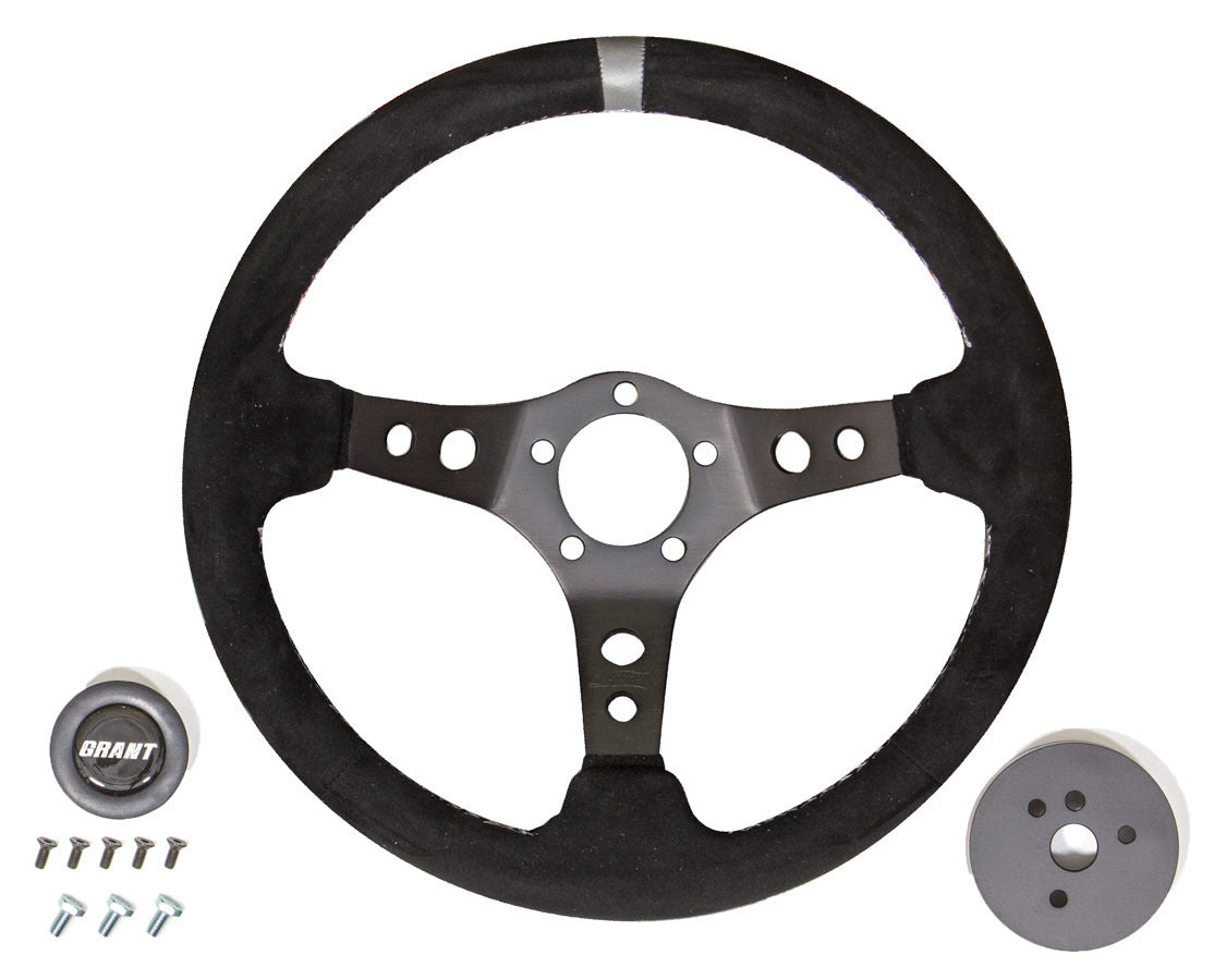 GRANT Suede Racing Steering Wheel w/Center Marker GRANT