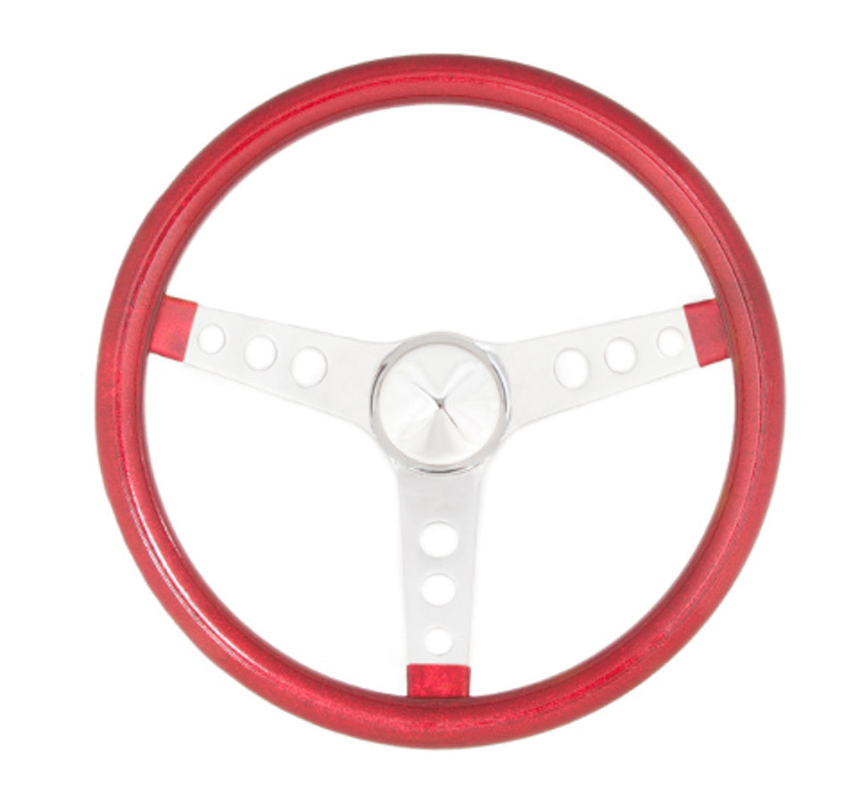 GRANT Steering Wheel Mtl Flake Red/Spoke Chrm 13.5 GRANT