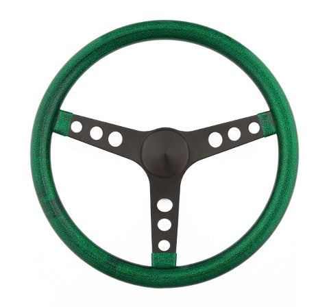 GRANT Steering Wheel Mtl Flake Green/Spoke Blk 13.5 GRANT