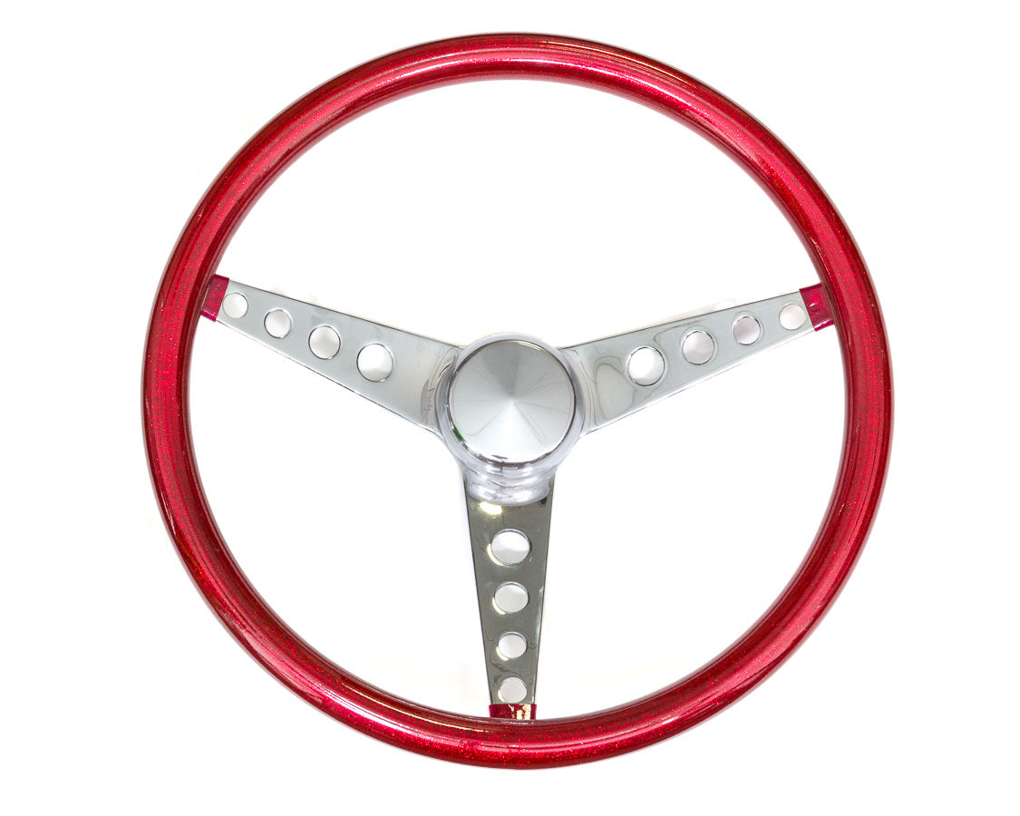 GRANT Steering Wheel Mtl Flake Red/Spoke Chrm 15 GRANT