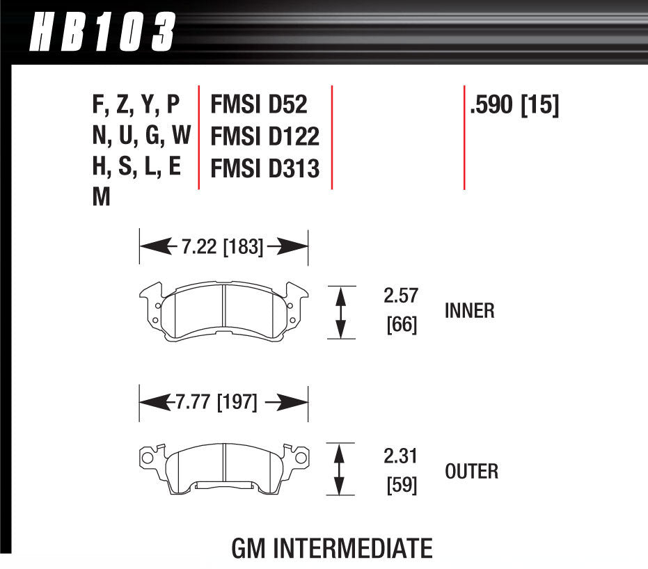 HAWK BRAKE Performance Street Brake Pads (4) HAWK BRAKE