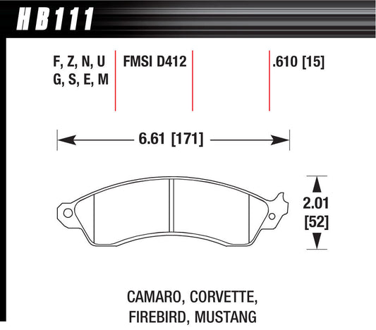 HAWK BRAKE Performance Street Brake Pads (4) HAWK BRAKE