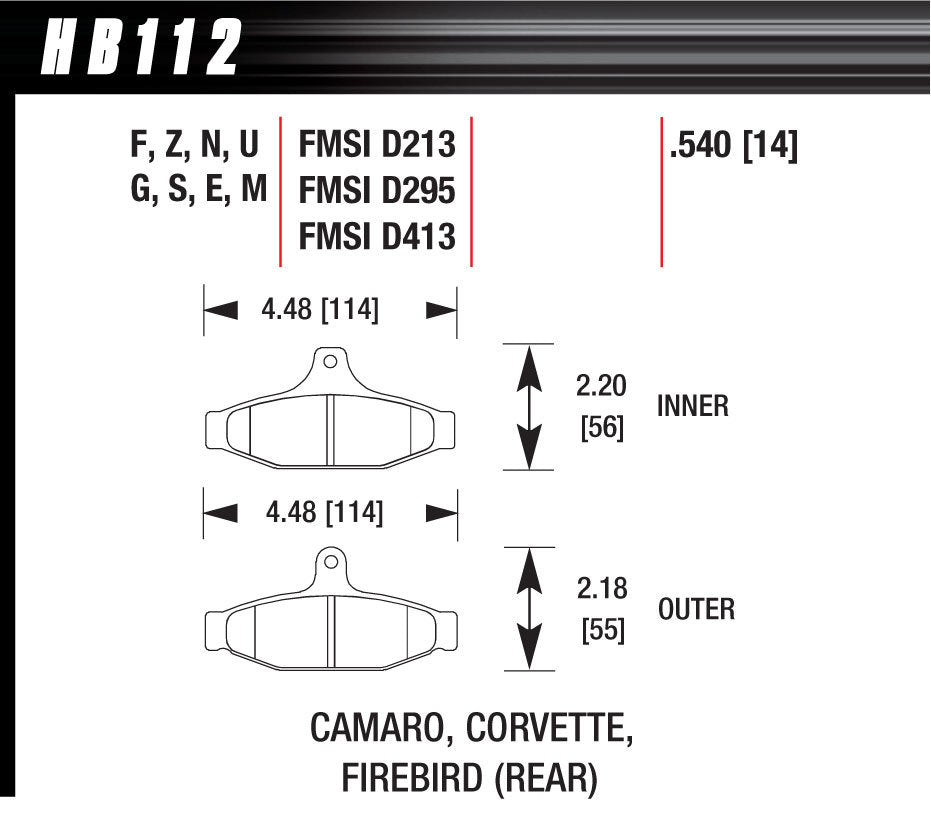 HAWK BRAKE Brake Pads Blue 9012 Camaro HAWK BRAKE