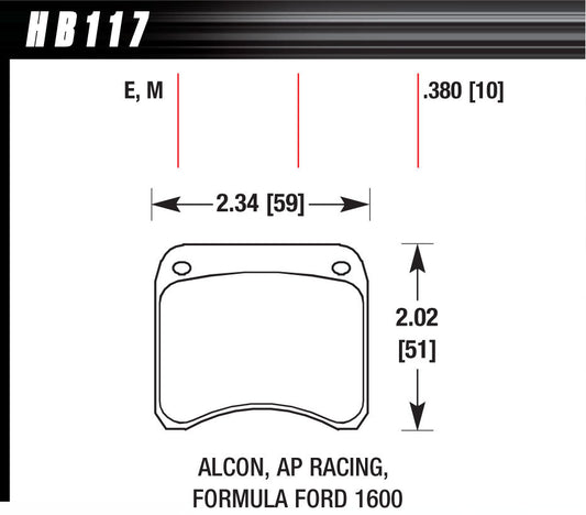 HAWK BRAKE BRAKE PAD AP RACING REAR CALIPER BLUE 9012 HAWK BRAKE