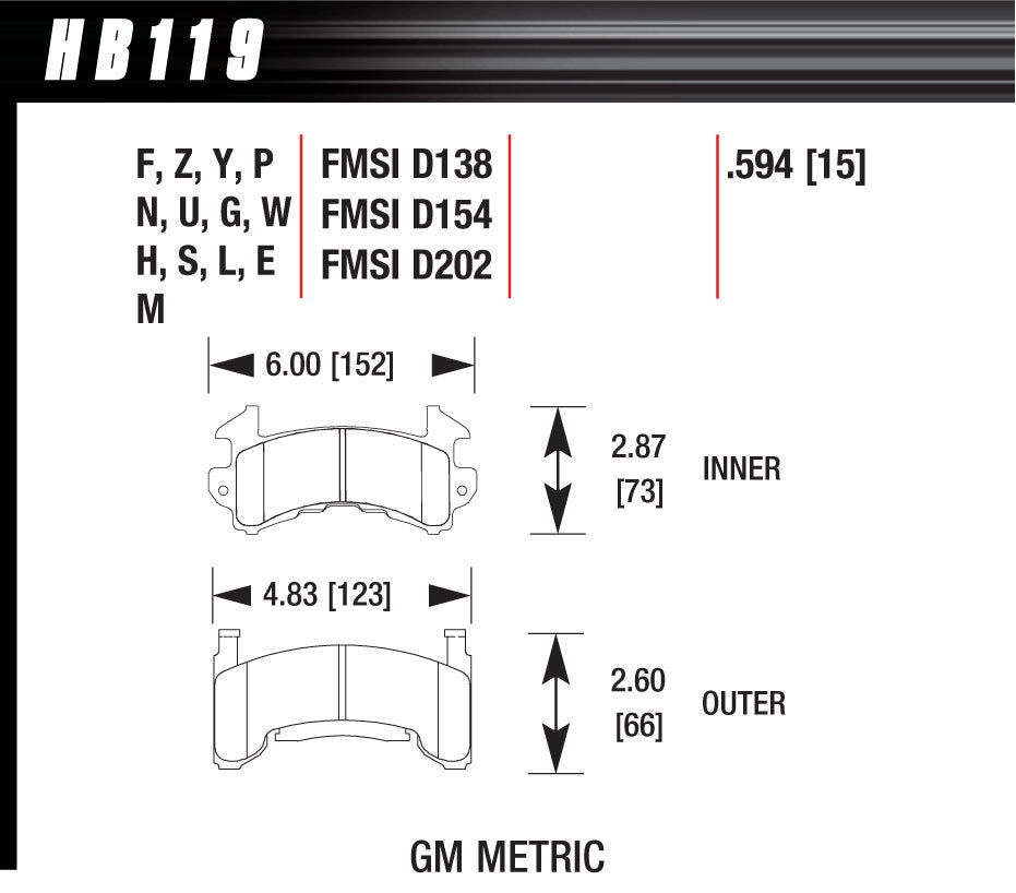 HAWK BRAKE Performance Street Brake Pads (4) HAWK BRAKE