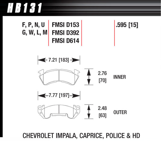 HAWK BRAKE Full Size GM Magnum DTC-70 HAWK BRAKE