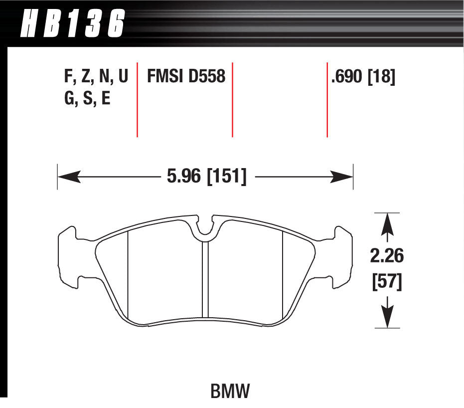 HAWK BRAKE Brake Pads DTC-60 BMW Front HAWK BRAKE