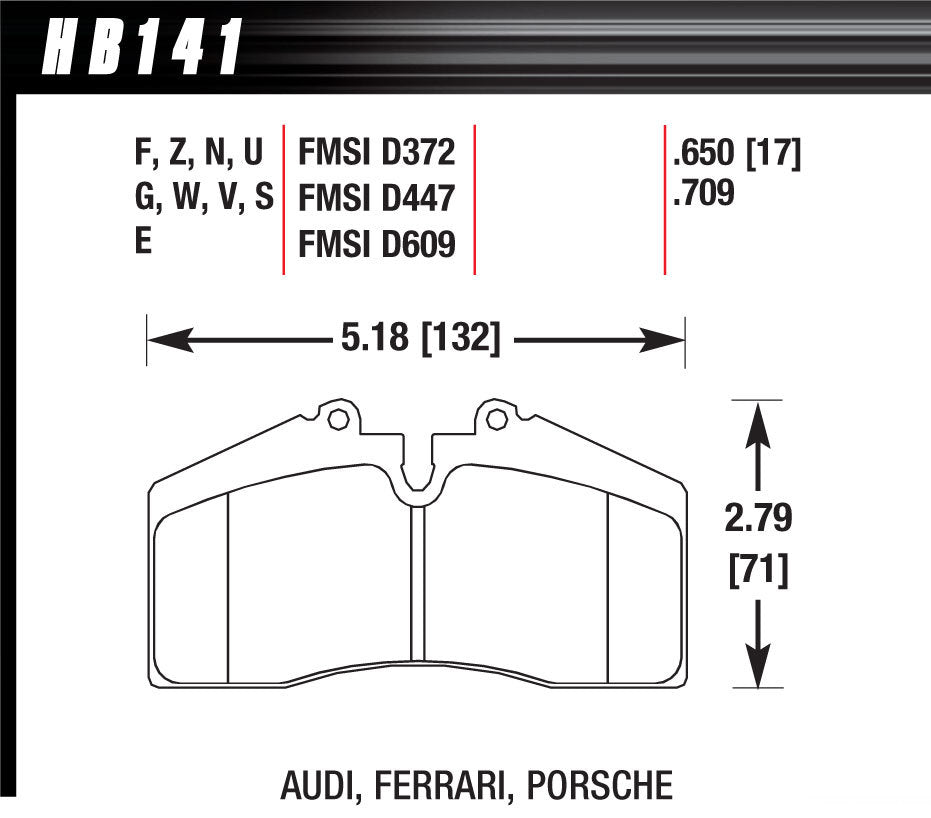 HAWK BRAKE BRAKE PAD 96-98 PORSCHE FRONT AND REAR DTC-60 HAWK BRAKE