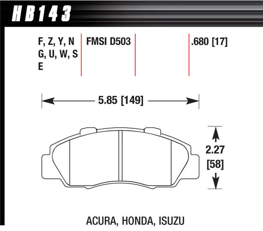 HAWK BRAKE Performance Street Brake Pads (4) HAWK BRAKE