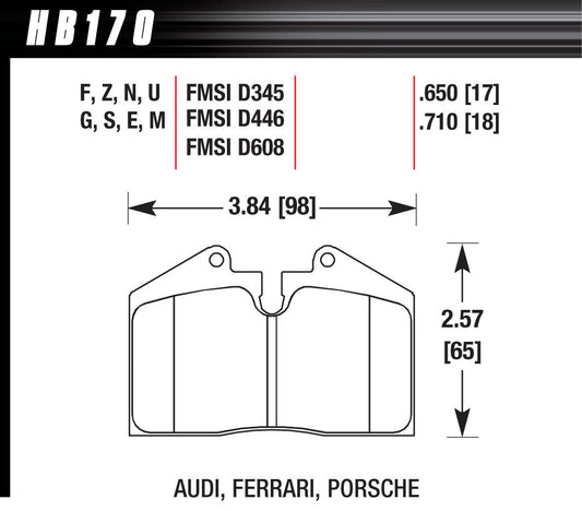 HAWK BRAKE BRAKE PAD MASERATI PORSCHE FERRARI FR & RR HAWK BRAKE