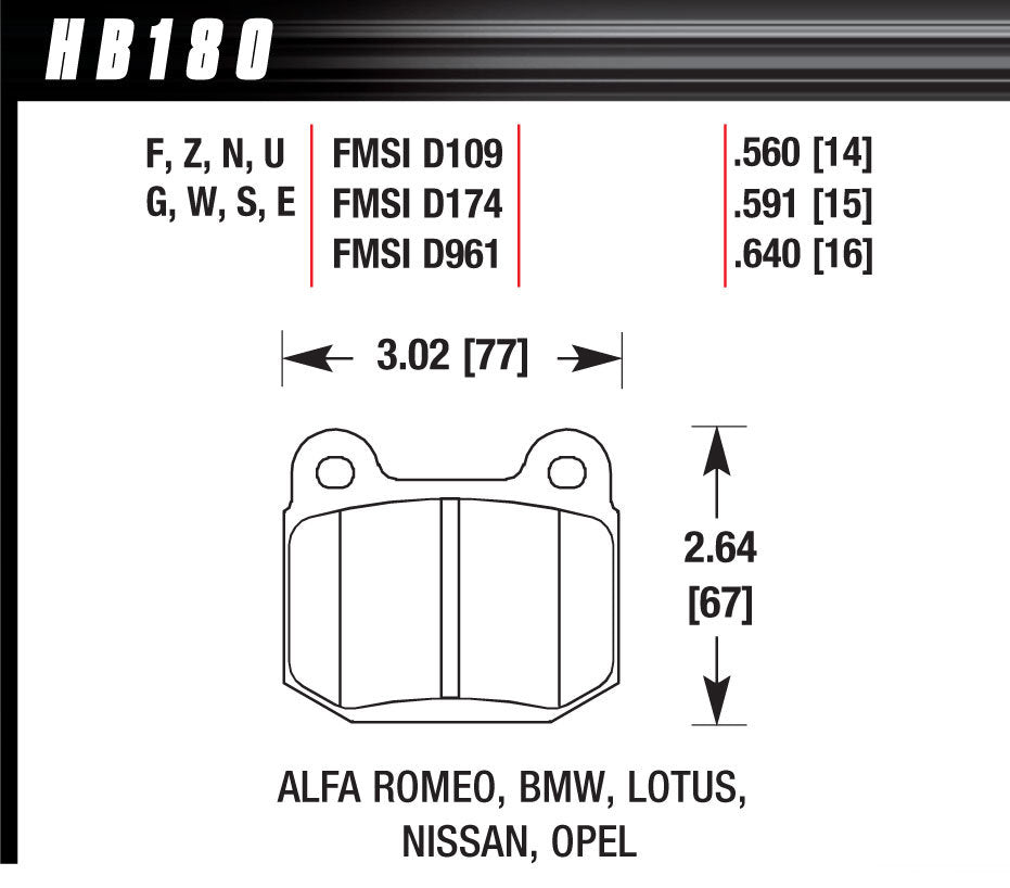 HAWK BRAKE Performance Street Brake Pads (4) HAWK BRAKE