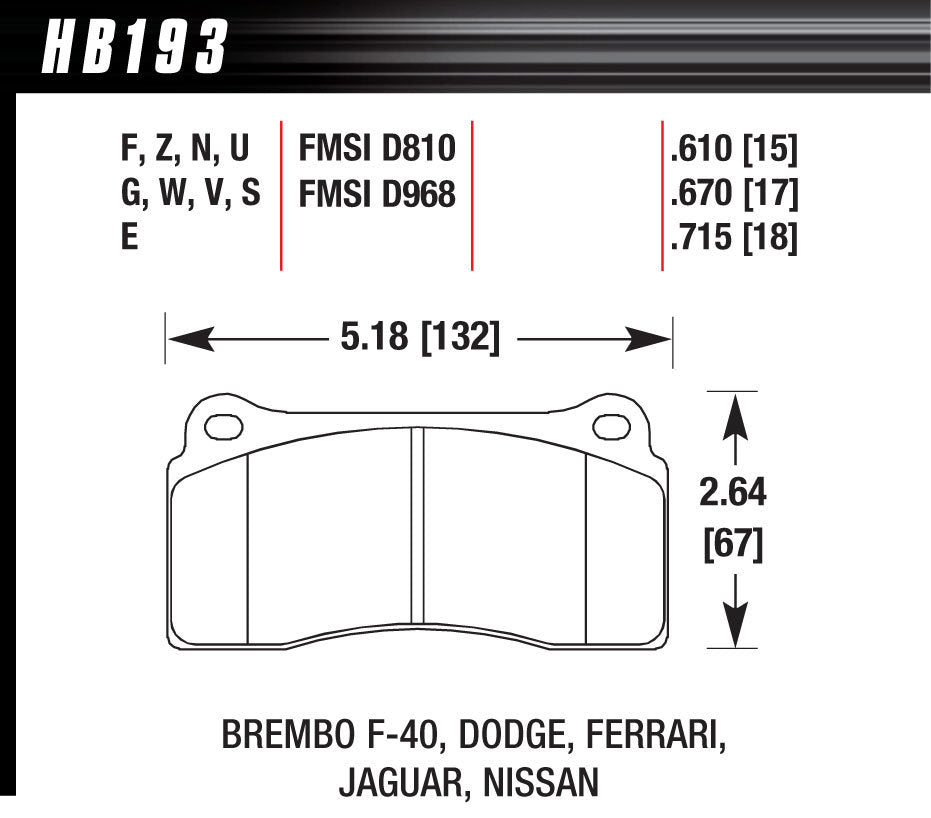 HAWK BRAKE Street Brake Pads Front Viper HPS HAWK BRAKE