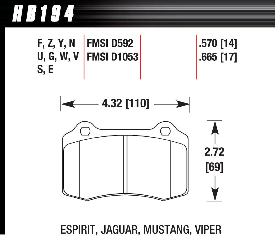 HAWK BRAKE Performance Street Brake Pads HAWK BRAKE