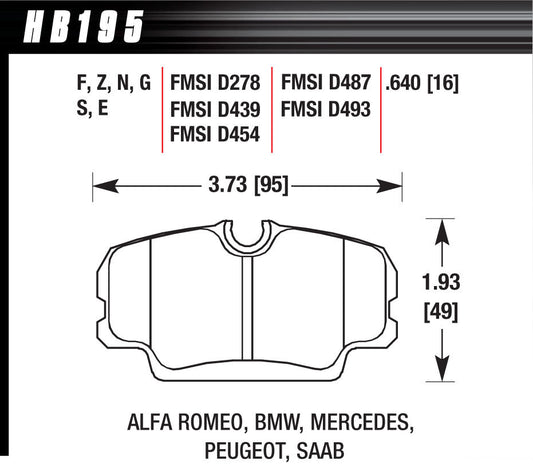 HAWK BRAKE Brake Pads DTC-60 BMW  Mercedes HAWK BRAKE