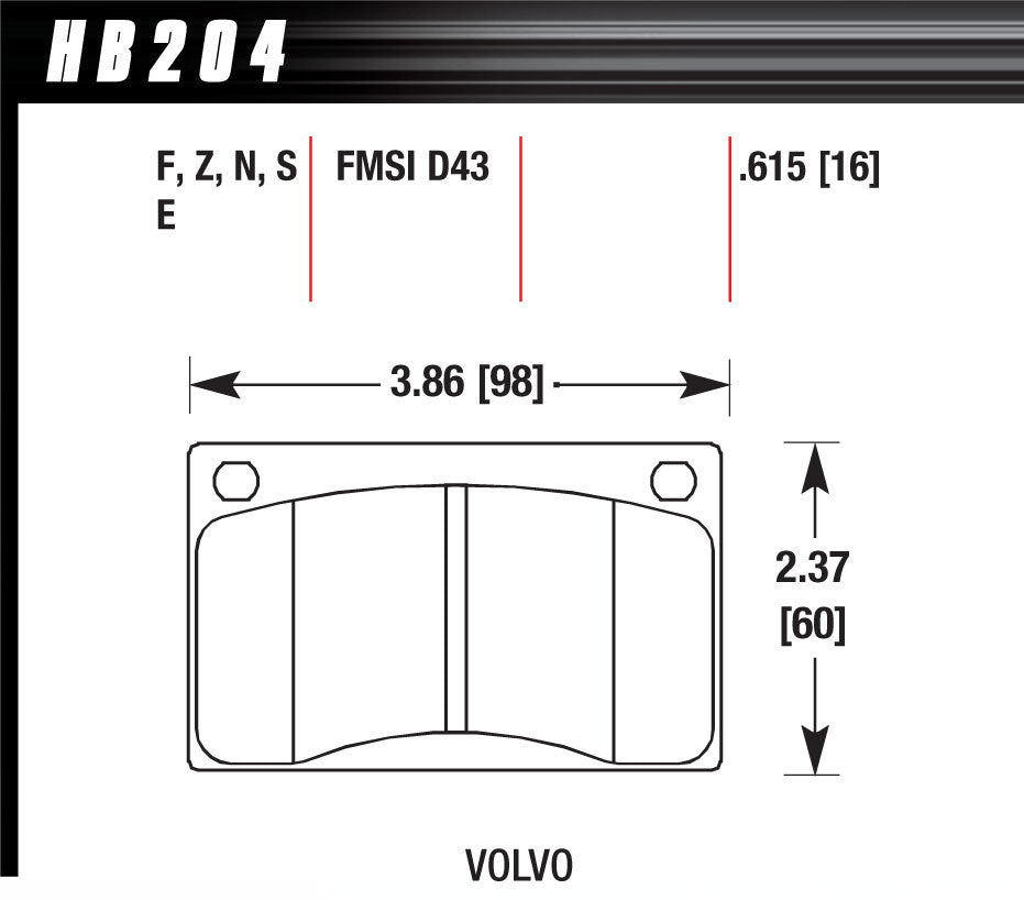 HAWK BRAKE Brake Pads Volvo Front HP Plus HAWK BRAKE