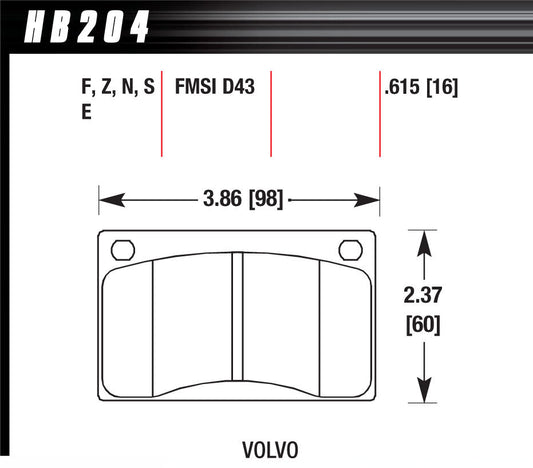 HAWK BRAKE Brake Pads Volvo Front HP Plus HAWK BRAKE